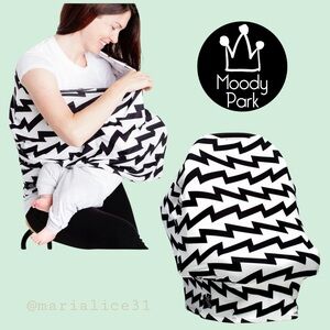 Moody Park Baby 🍼 Car Seat Cover & Nursing Cover with Pouch. EUC.